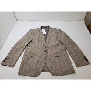 Coofandy Mens Blazer Jacket Single Breast Single Button Brown Size M NWT